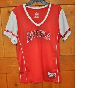 Women's Majestic Angels Jersey Size XL Little Rhinestones Baseball Los Angeles